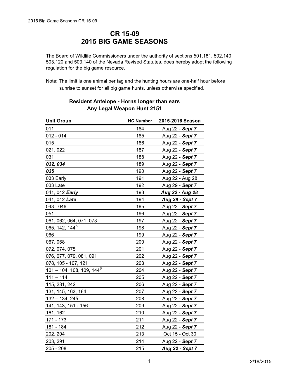 Cr 15-09 2015 Big Game Seasons