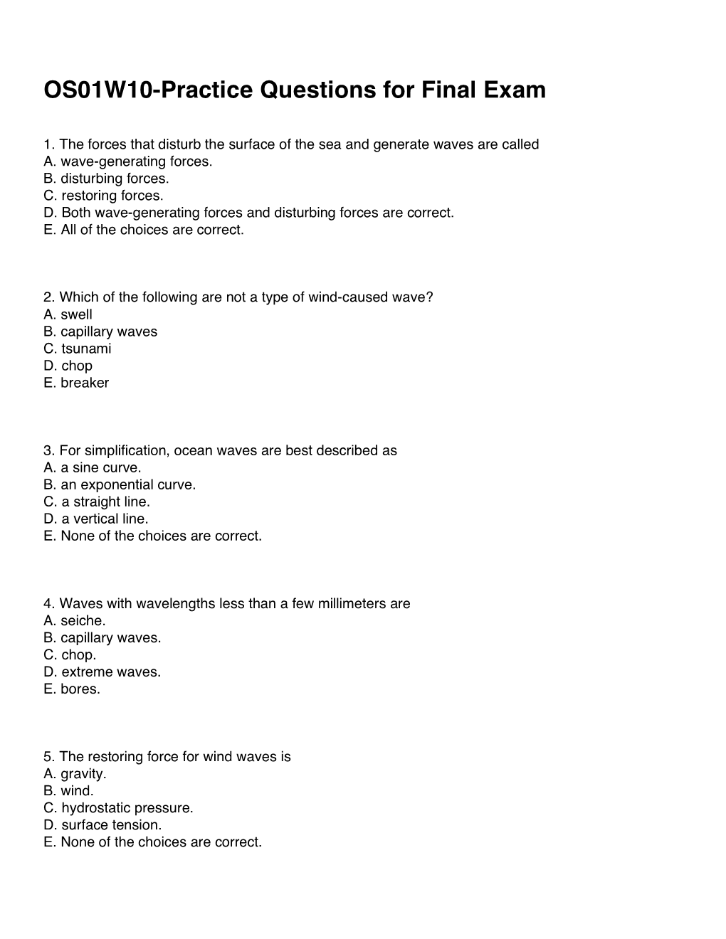 OS01W10-Practice Questions for Final Exam