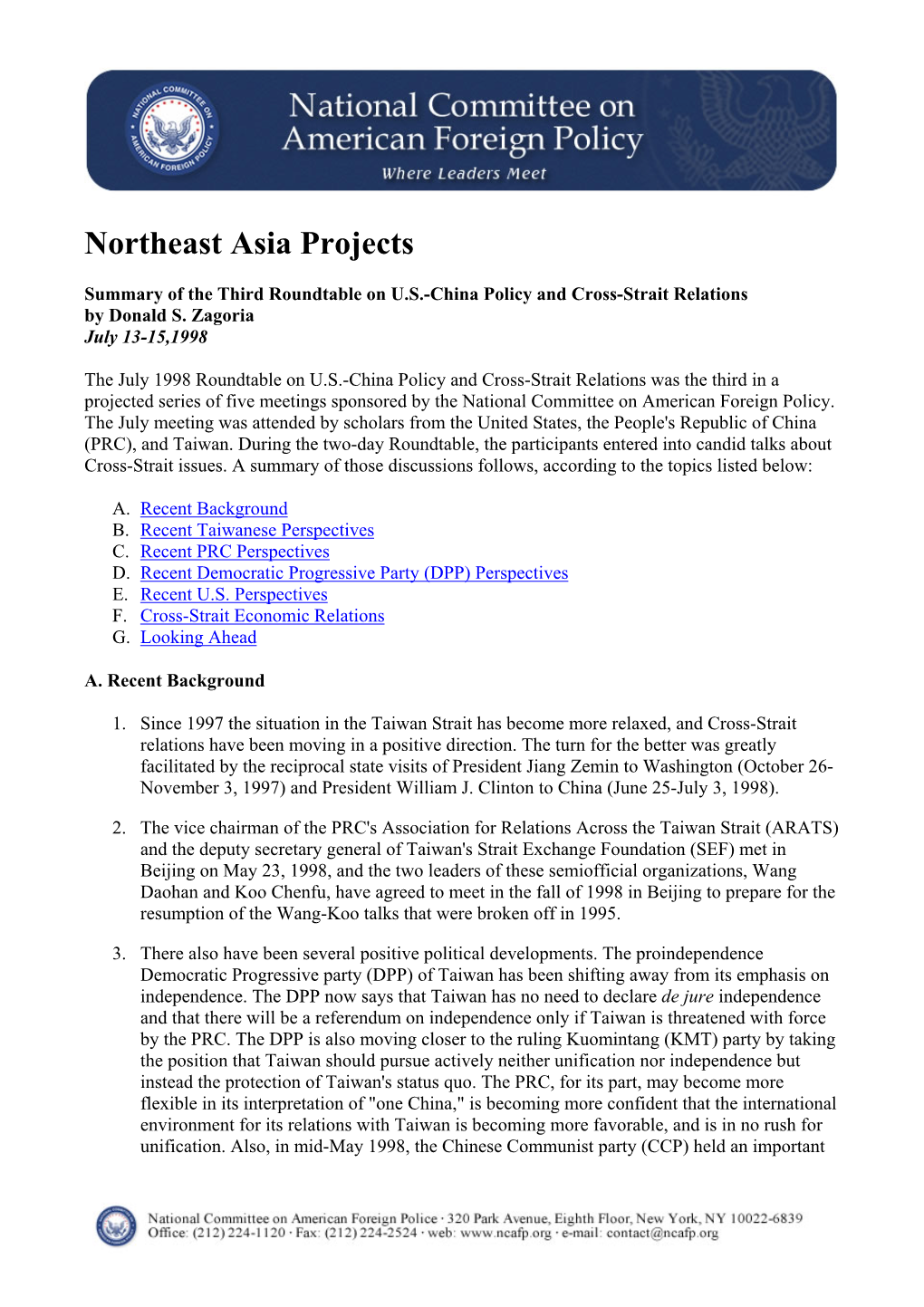 Northeast Asia Projects