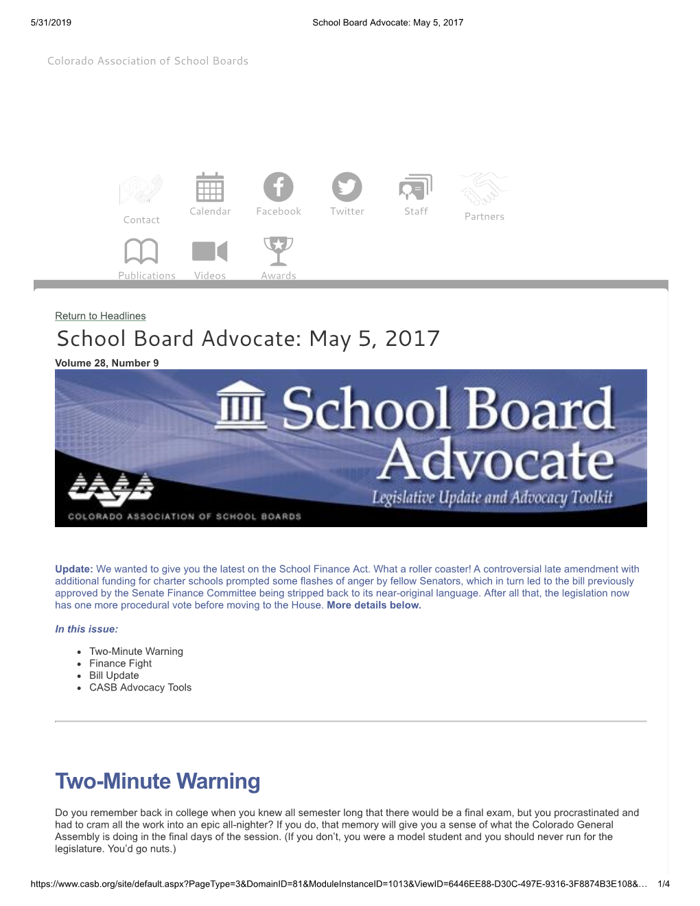 School Board Advocate: May 5, 2017