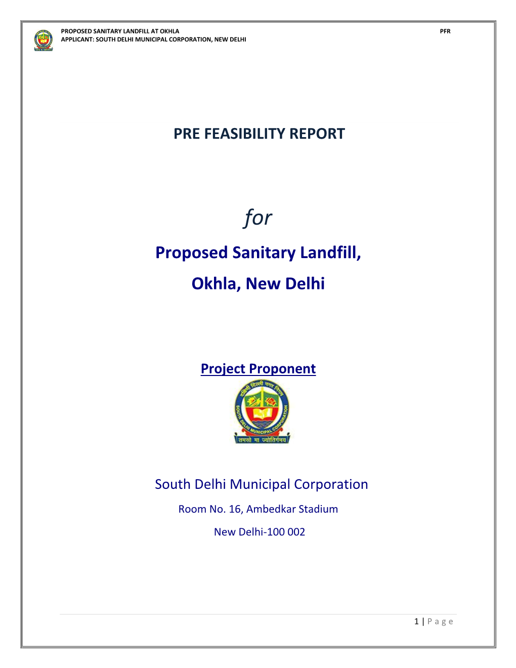 Proposed Sanitary Landfill, Okhla, New Delhi