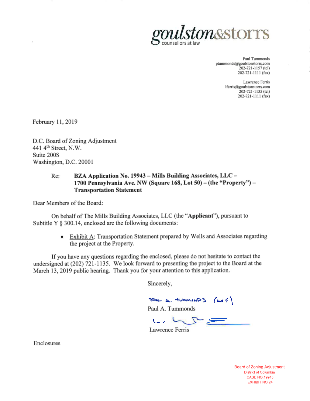 Board of Zoning Adjustment District of Columbia CASE NO.19943 EXHIBIT NO.24