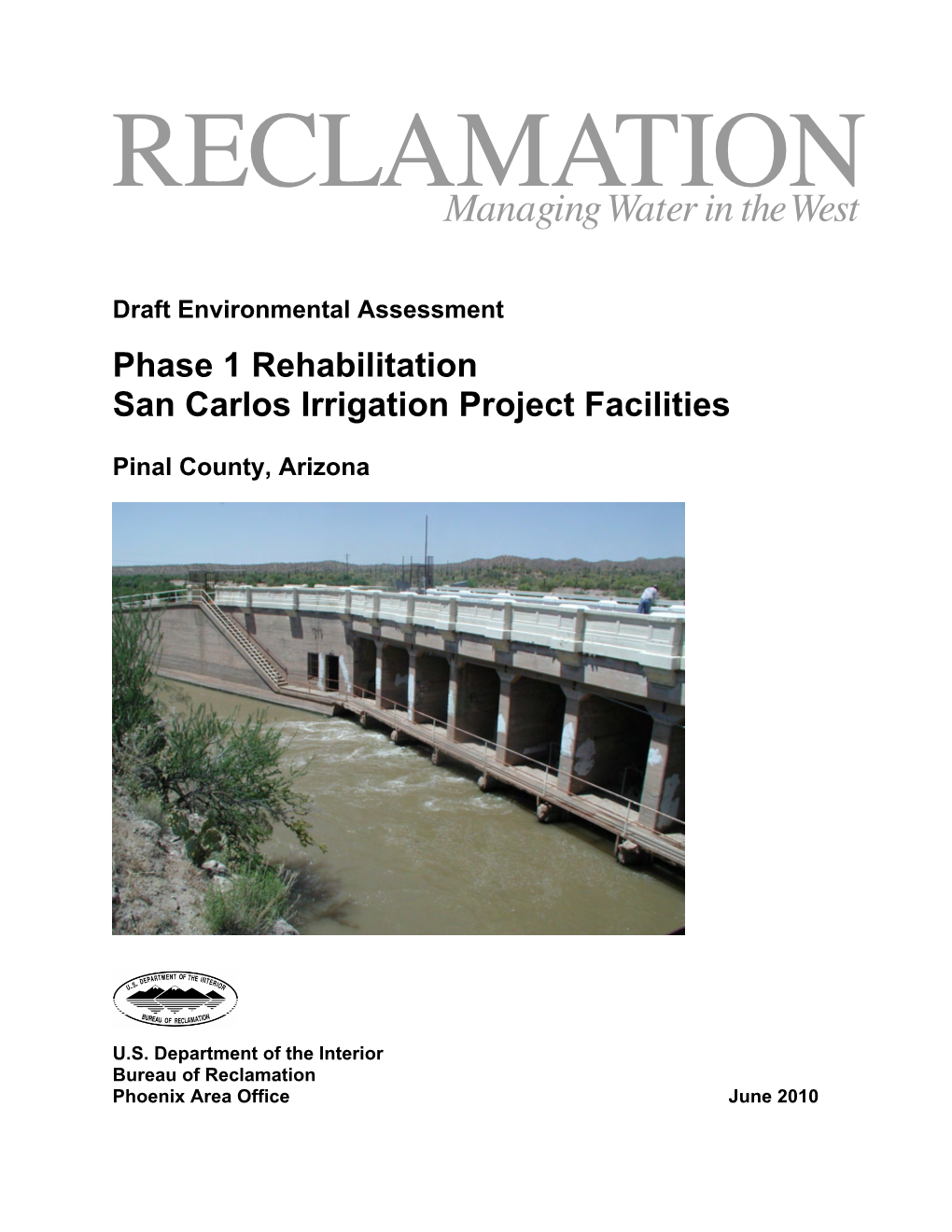 Phase 1 Rehabilitation San Carlos Irrigation Project Facilities