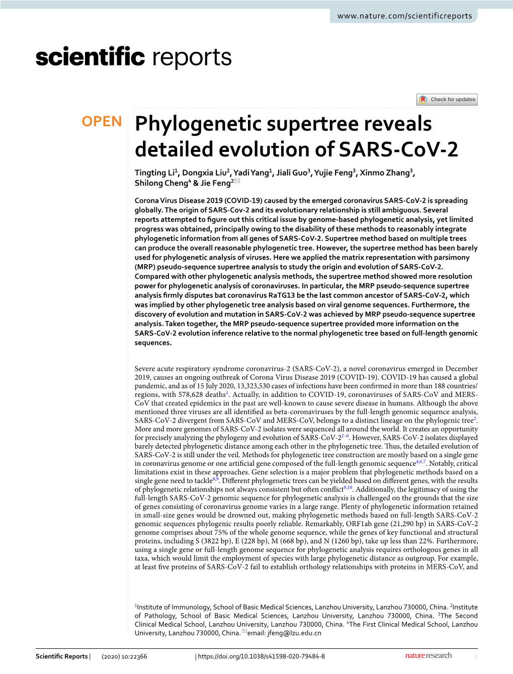 Phylogenetic Supertree Reveals Detailed Evolution of SARS-Cov-2