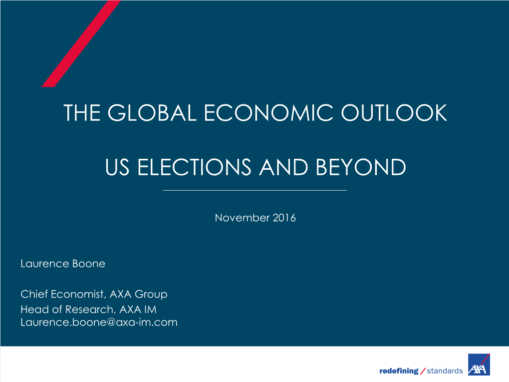 The Global Economic Outlook Us Elections and Beyond