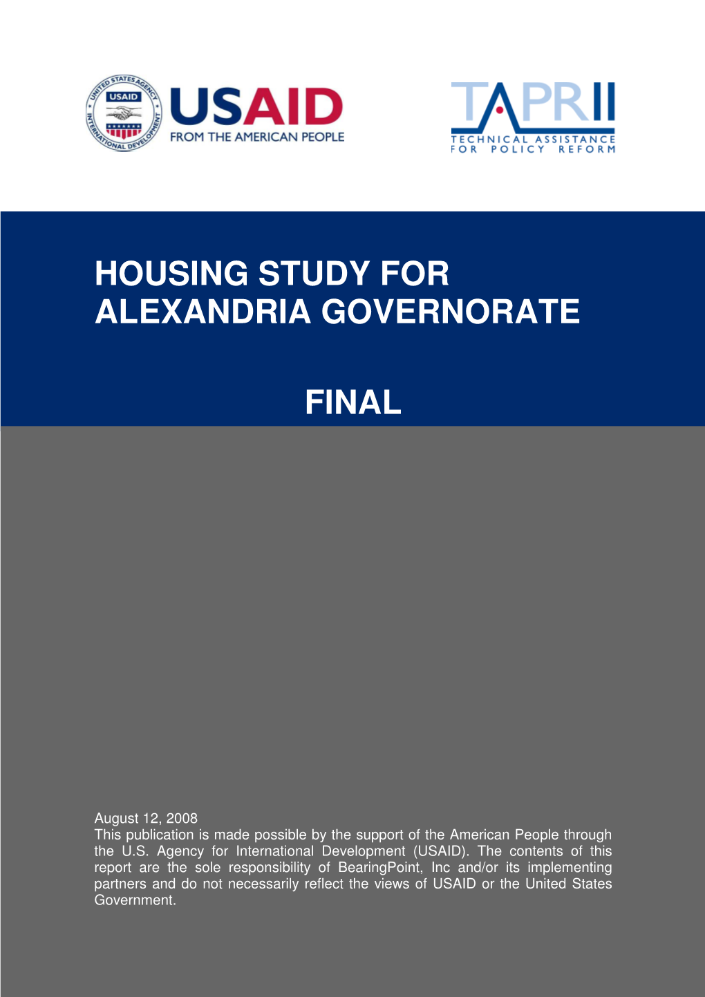 Housing Study for Alexandria Governorate