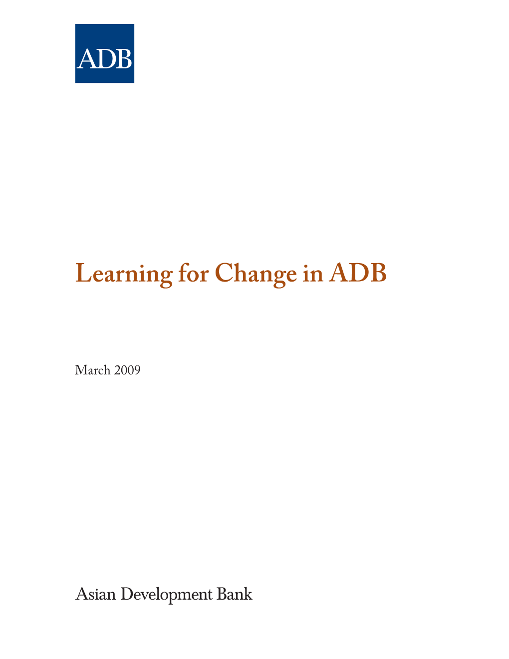 Learning for Change in ADB