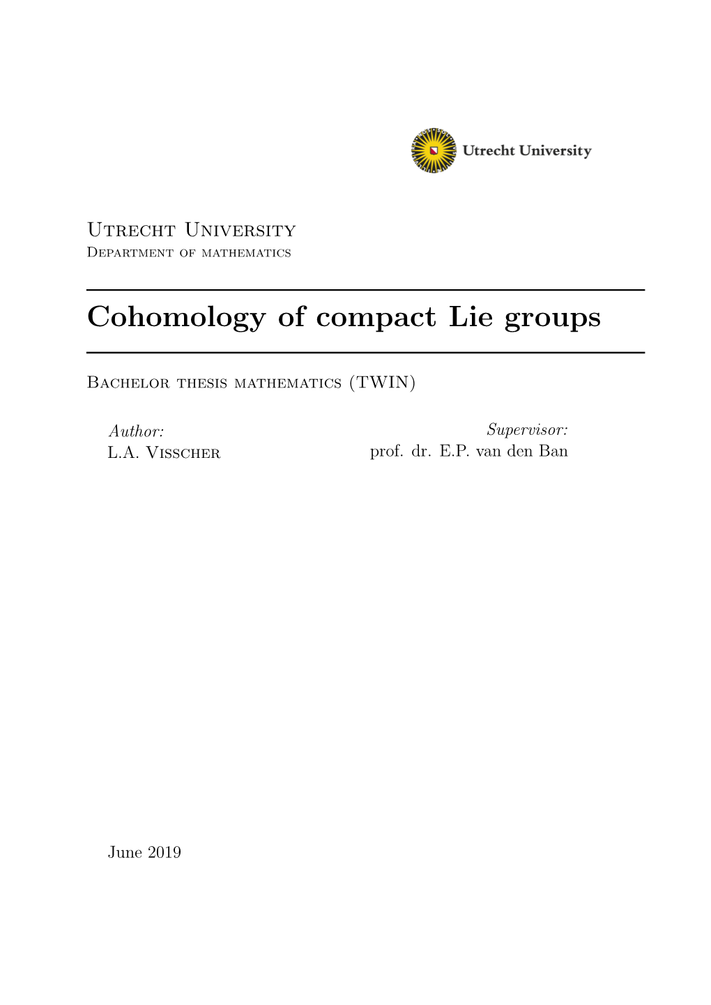 Cohomology of Compact Lie Groups