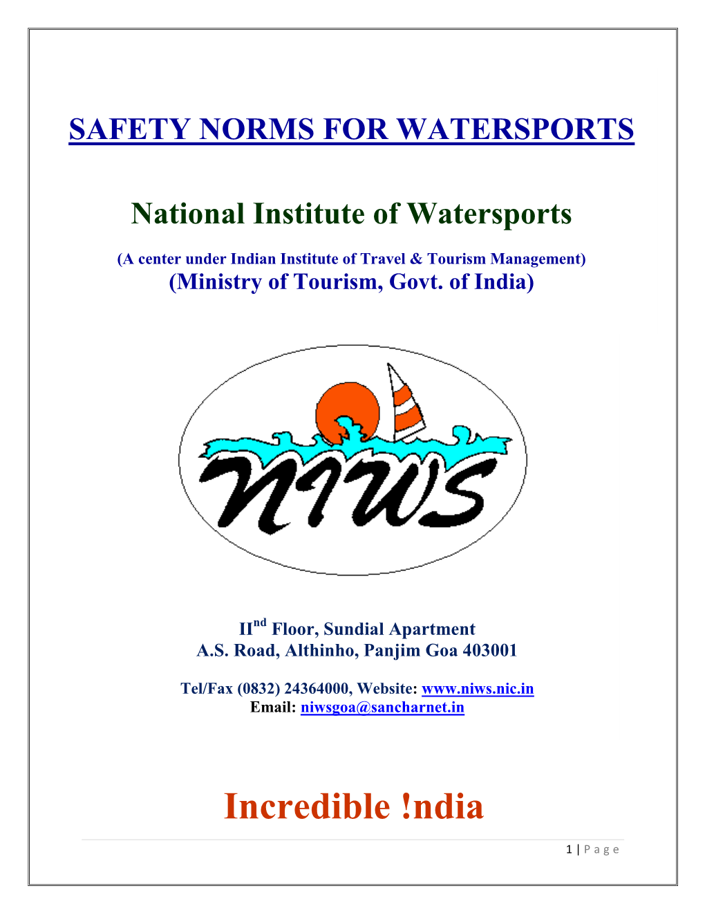 Safety Norms for Watersports
