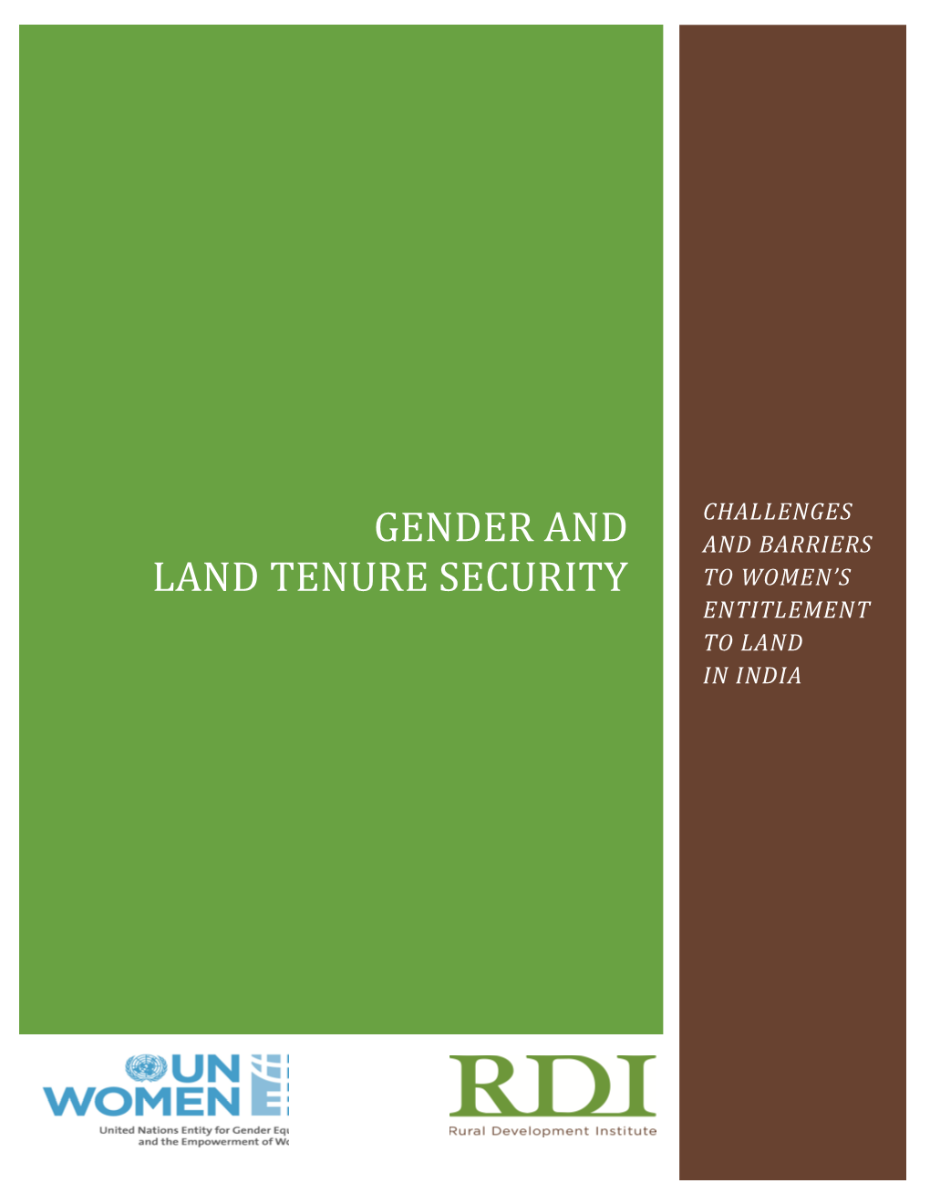 Gender and Land Tenure Security