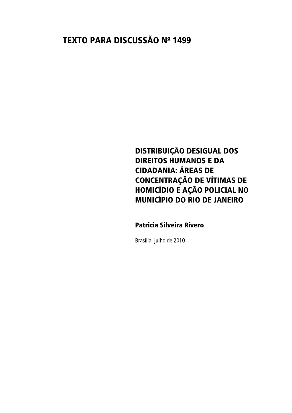 TEXTO PARA DISCUSSÃO No XXXX