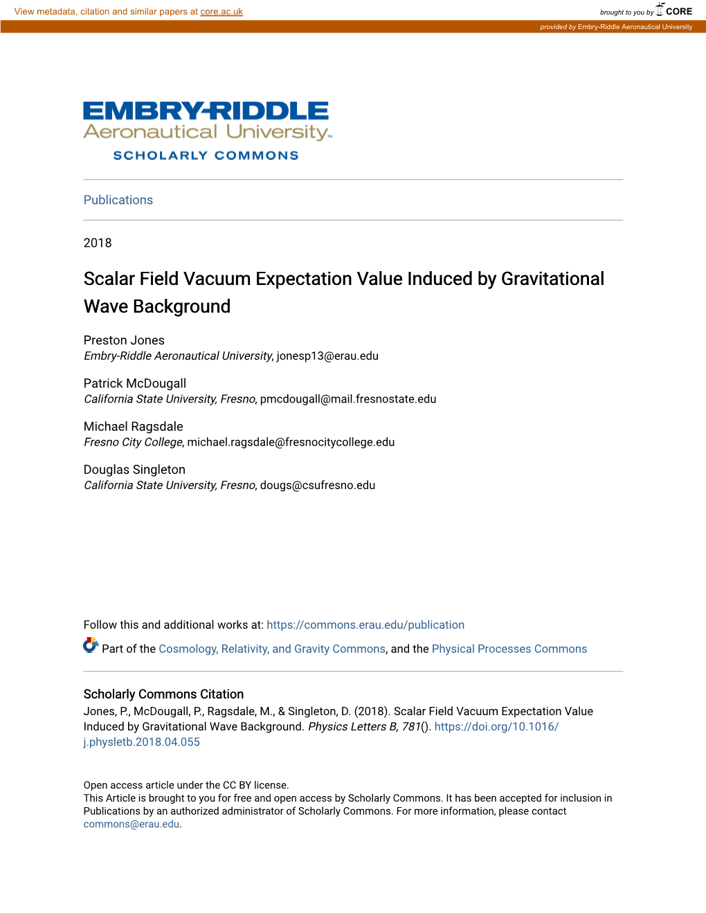 Scalar Field Vacuum Expectation Value Induced by Gravitational Wave Background