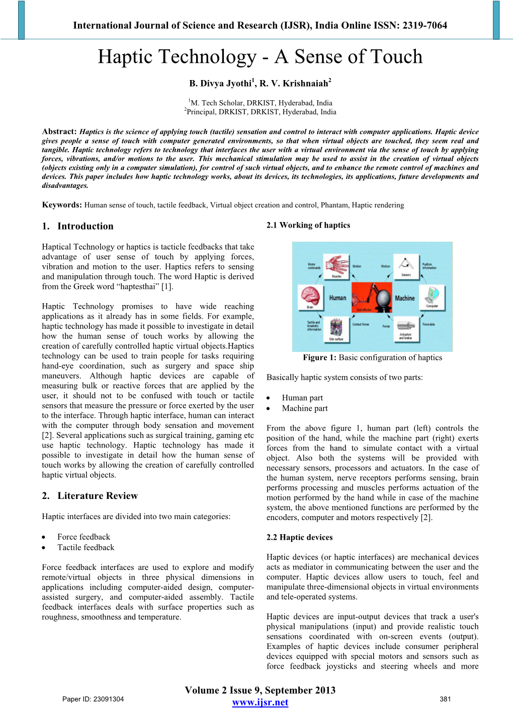 Haptic Technology - a Sense of Touch