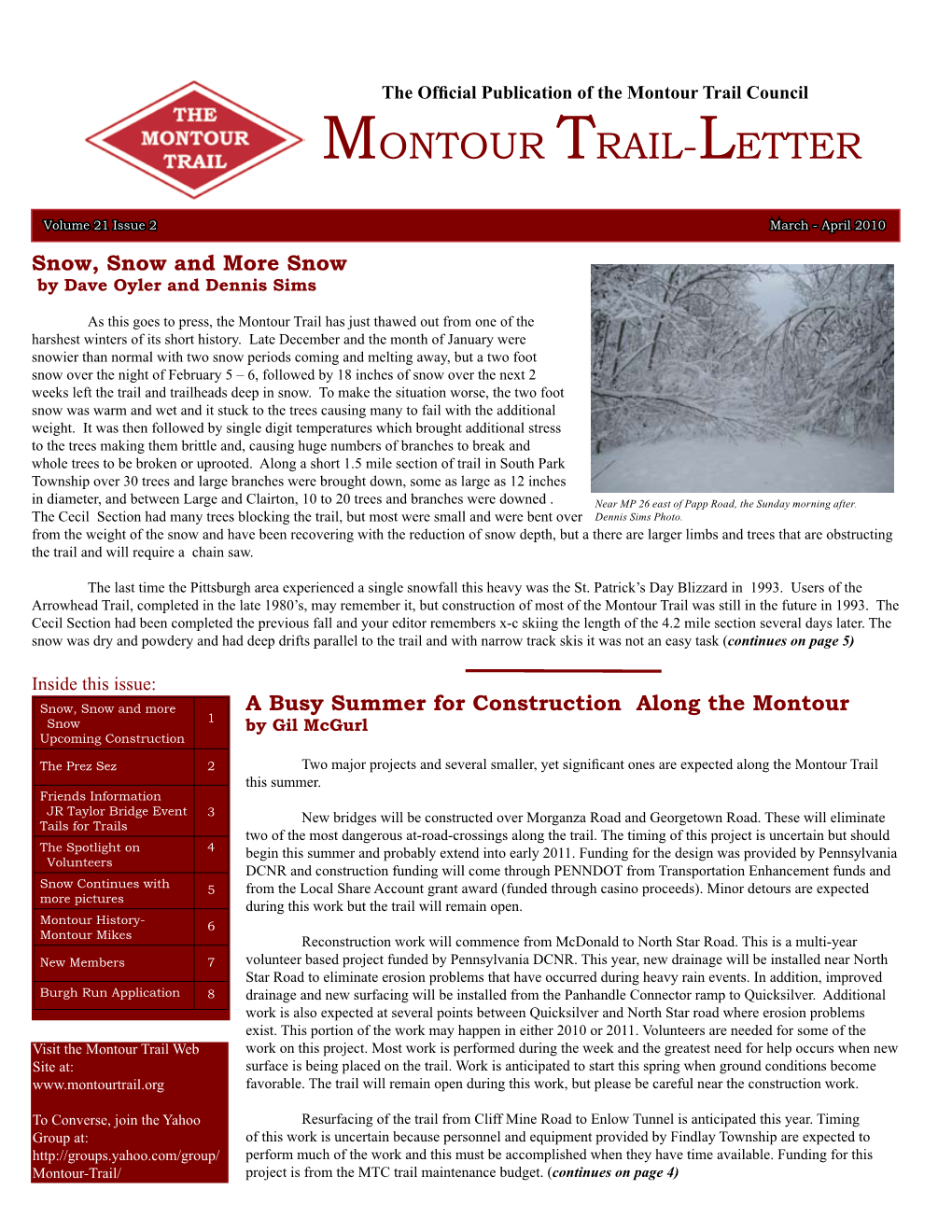 March-April Newsletter