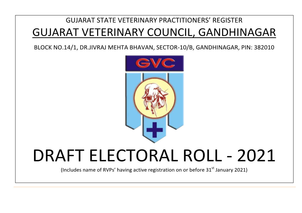 Draft Electoral Roll