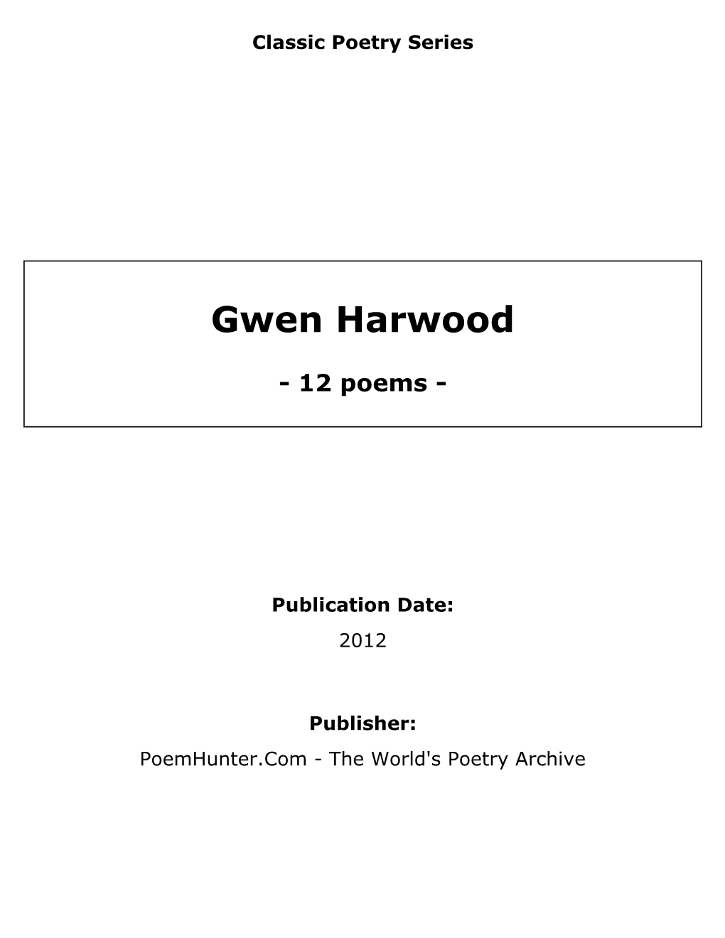 Gwen Harwood