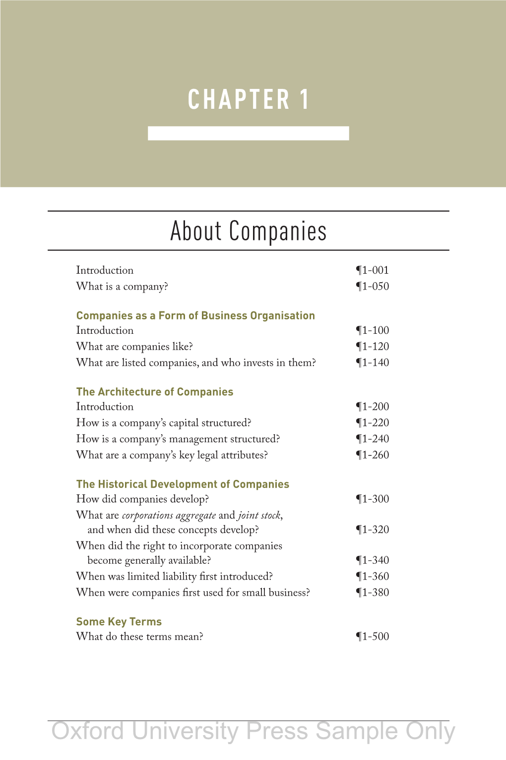 About Companies CHAPTER 1