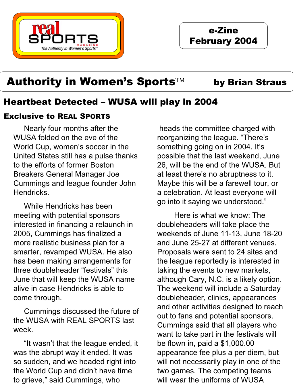 Authority in Women's Sports™