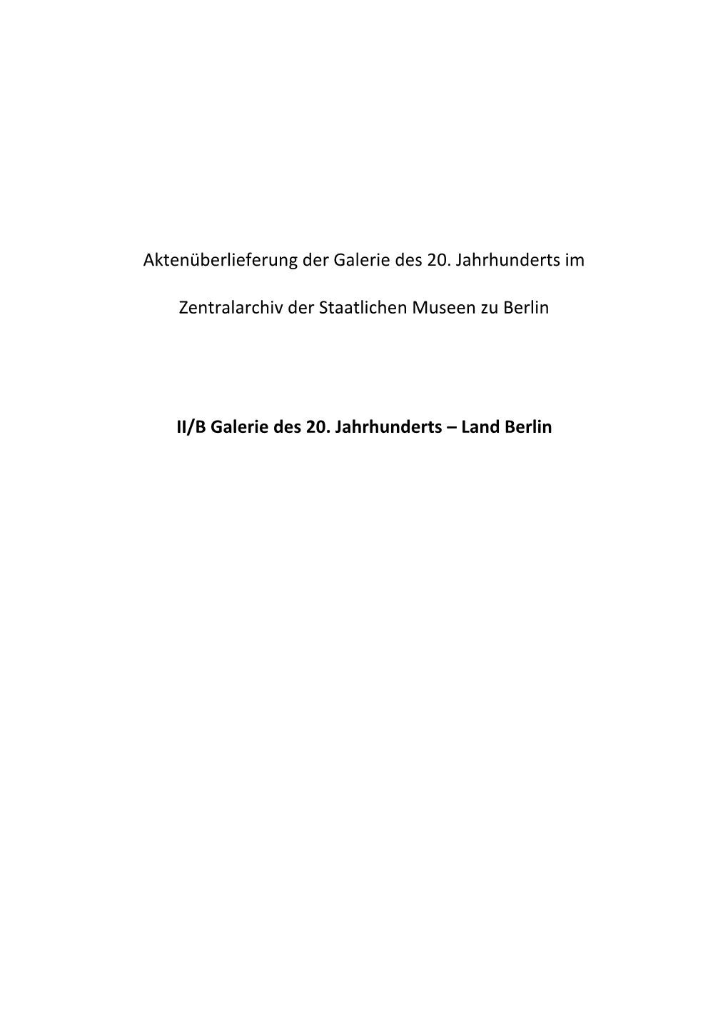 PDF Findbuch Galerie Des 20. Jahrhunderts