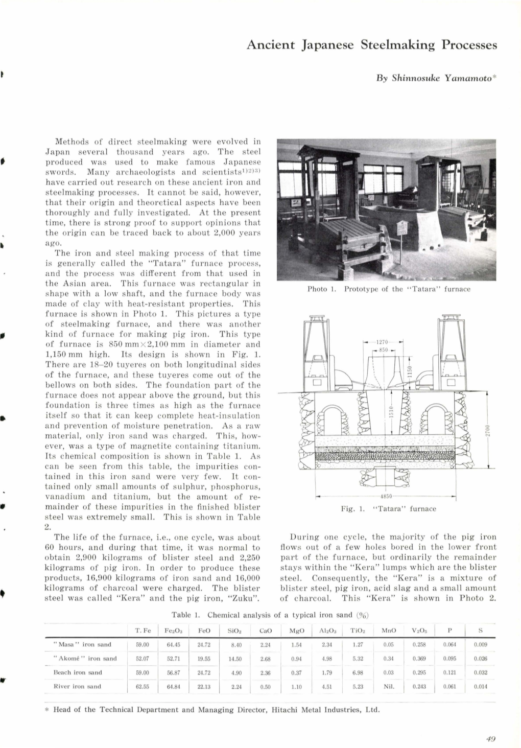 Ancient Japanese Steelmaking Processes