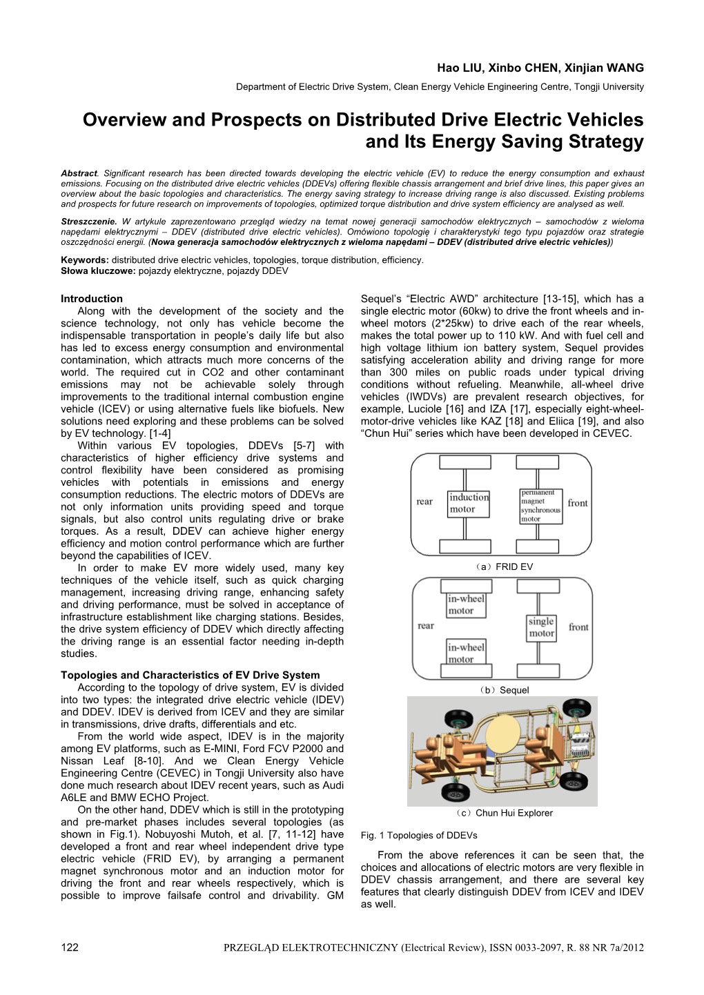 Overview and Prospects on Distributed Drive Electric Vehicles and Its Energy Saving Strategy