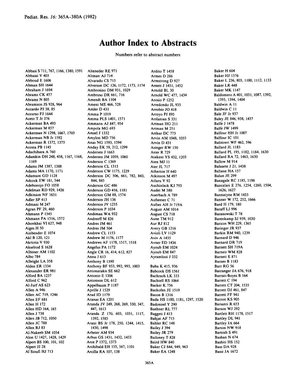 Author Index to Abstracts