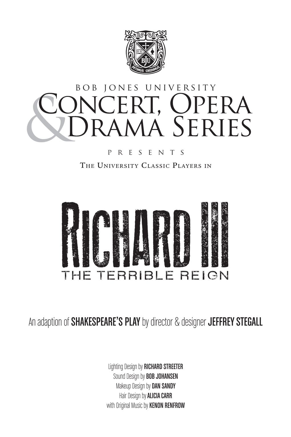 Richard III: the Terrible Reign 2012 Program