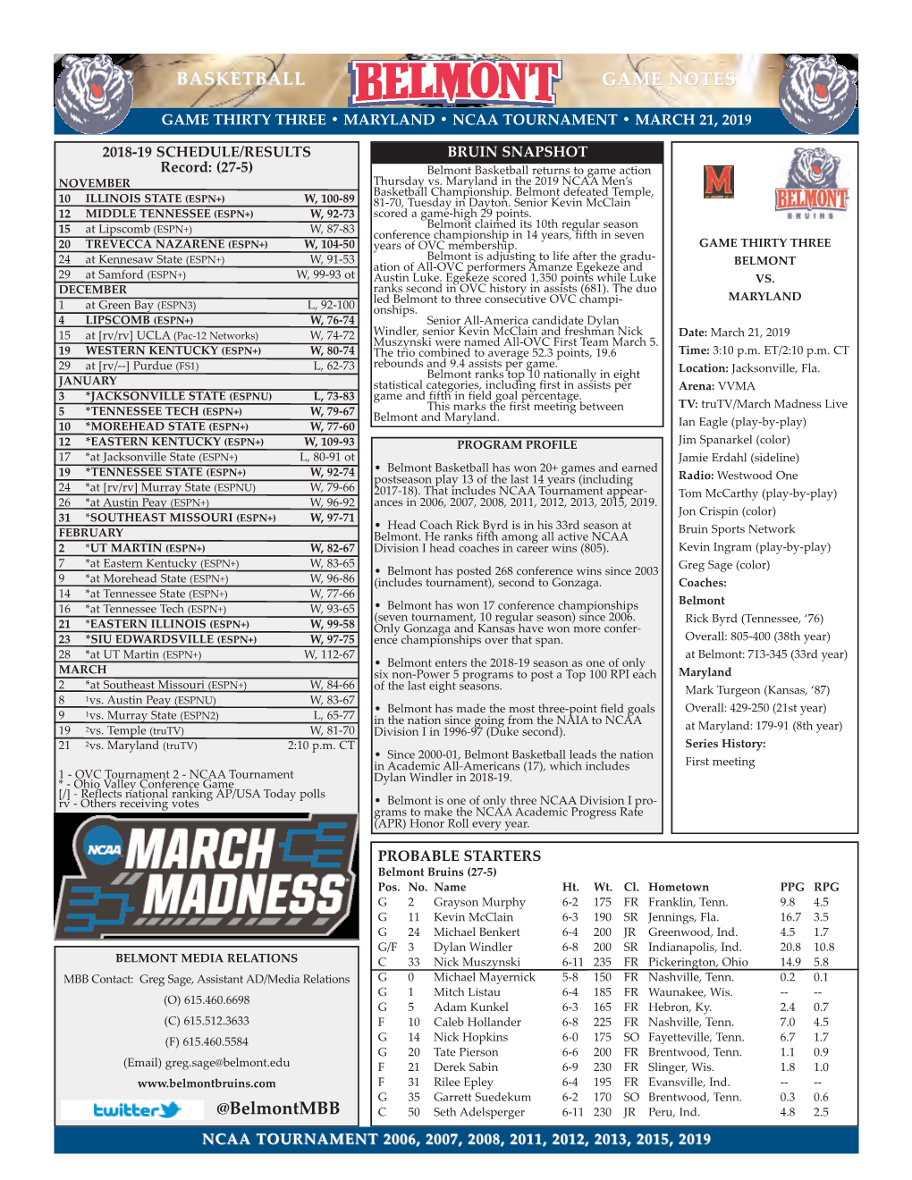 BASKETBALL GAME NOTES @Belmontmbb