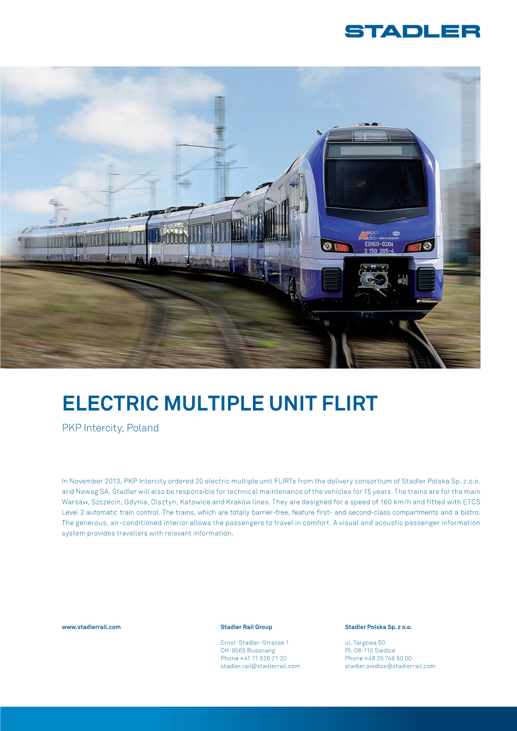 ELECTRIC MULTIPLE UNIT FLIRT PKP Intercity, Poland