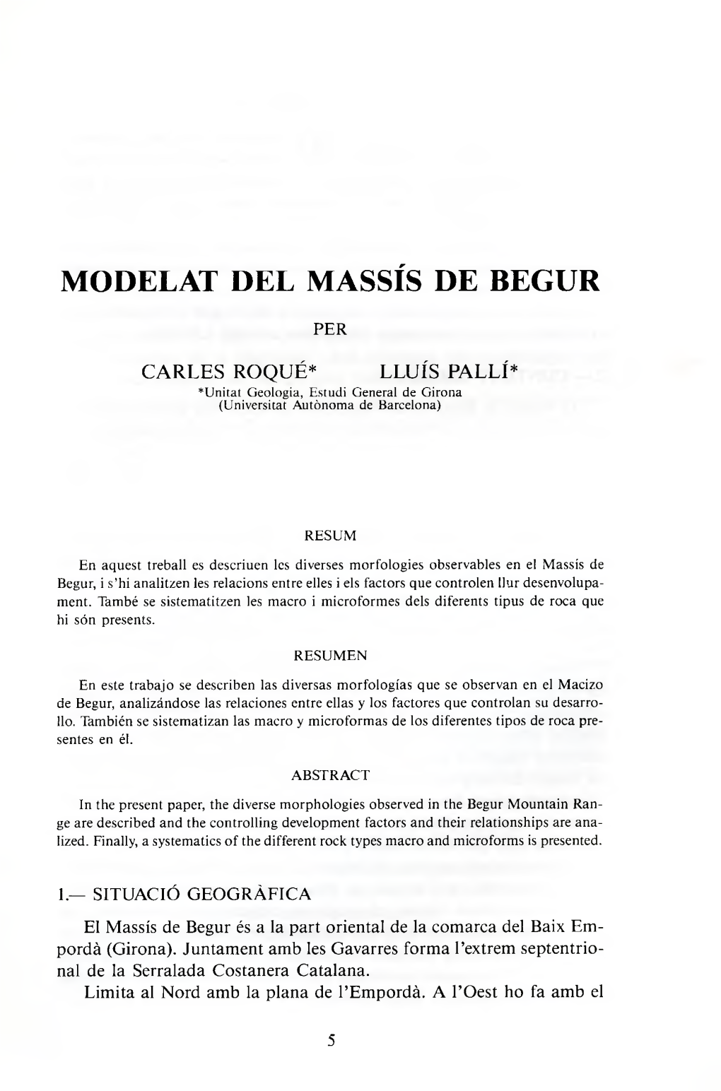 Modelat Del Massís De Begur