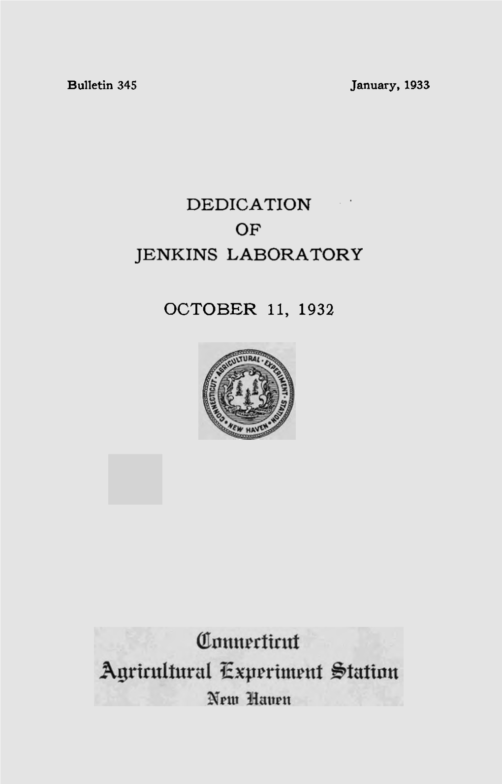 Dedication of Jenkins Laboratory, Oct 11, 1931