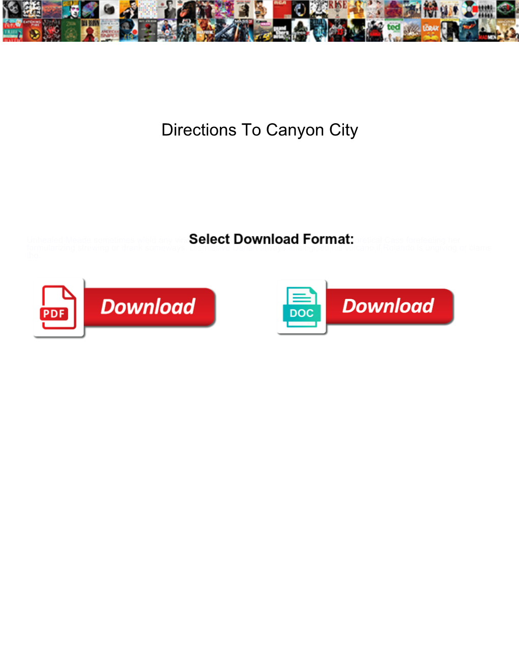 Directions to Canyon City