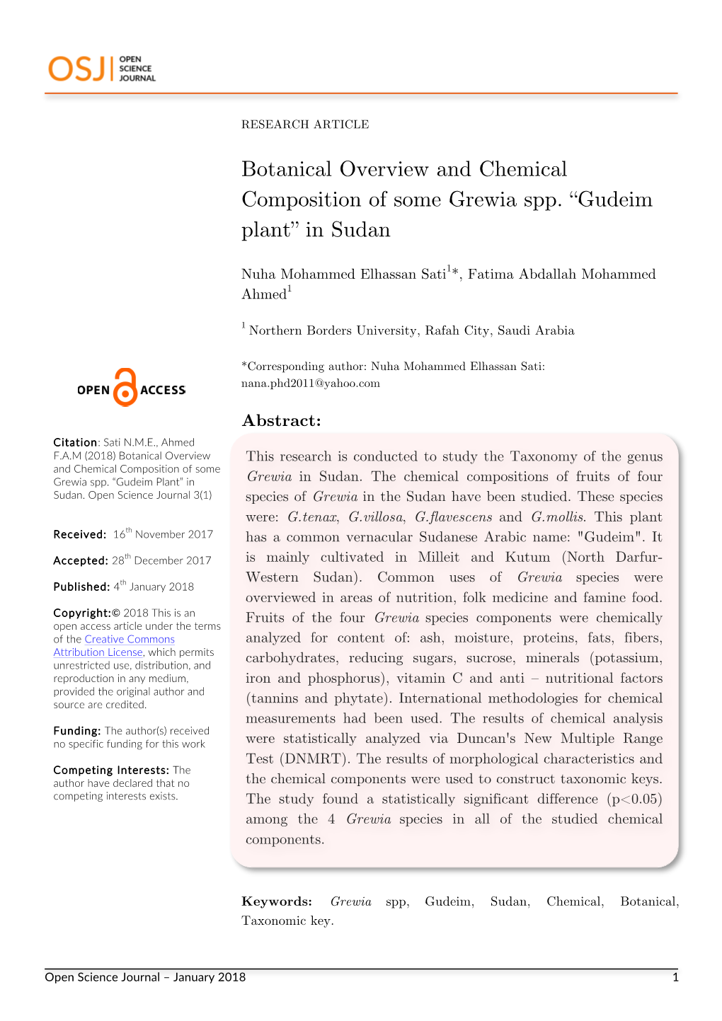 Botanical Overview and Chemical Composition of Some Grewia Spp