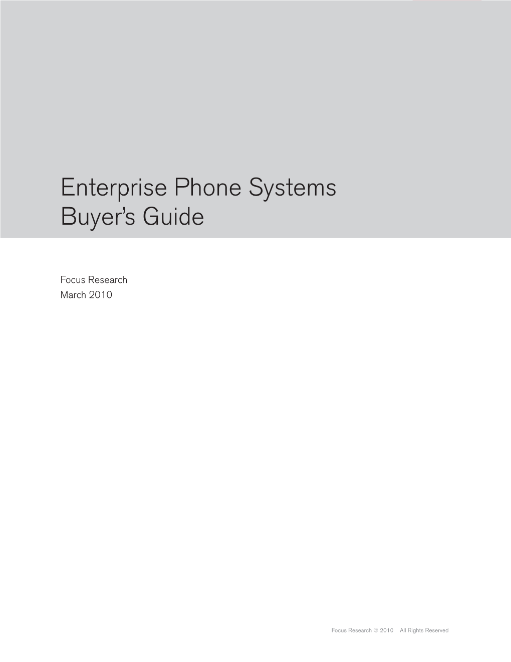 Enterprise Phone Systems Buyer's Guide