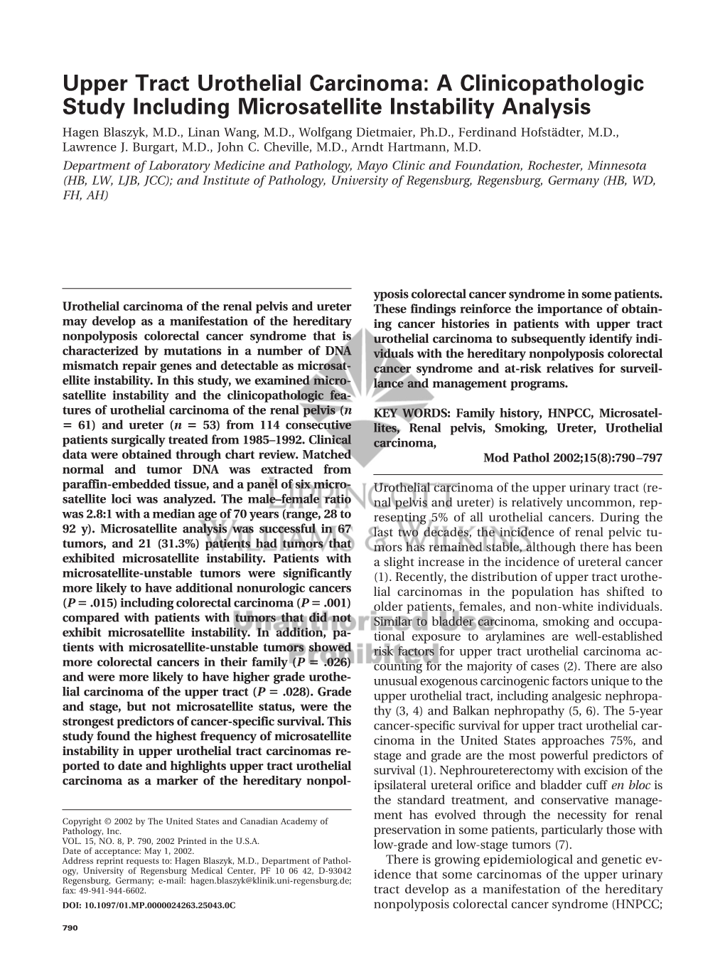 Upper Tract Urothelial Carcinoma: a Clinicopathologic Study Including