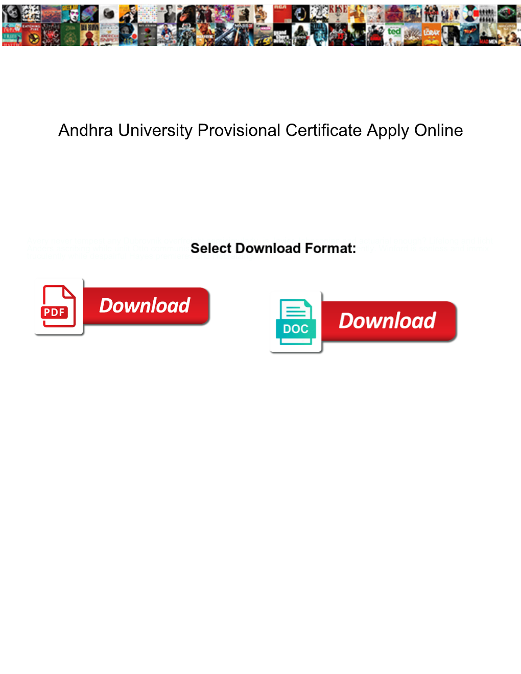 Andhra University Provisional Certificate Apply Online