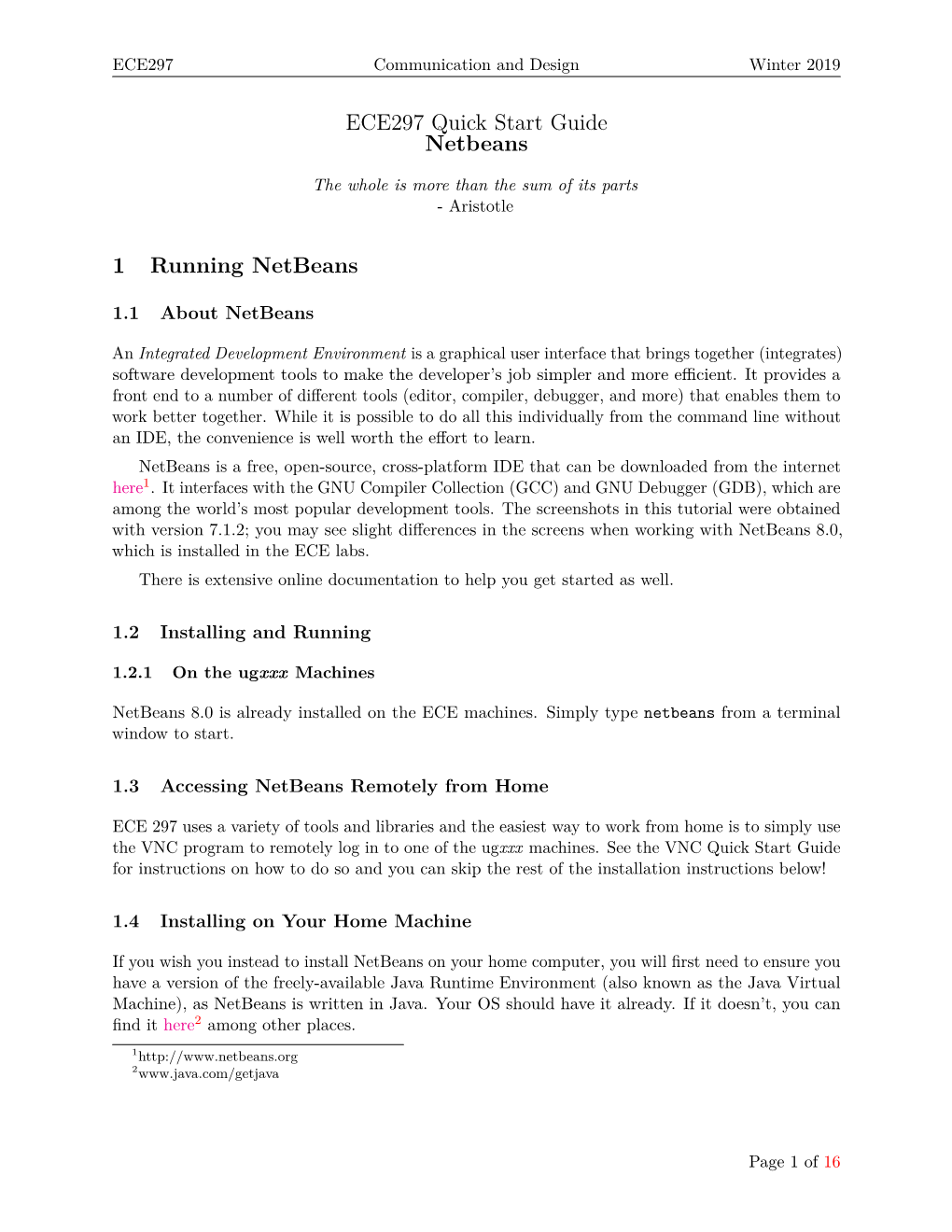 ECE297 Quick Start Guide Netbeans