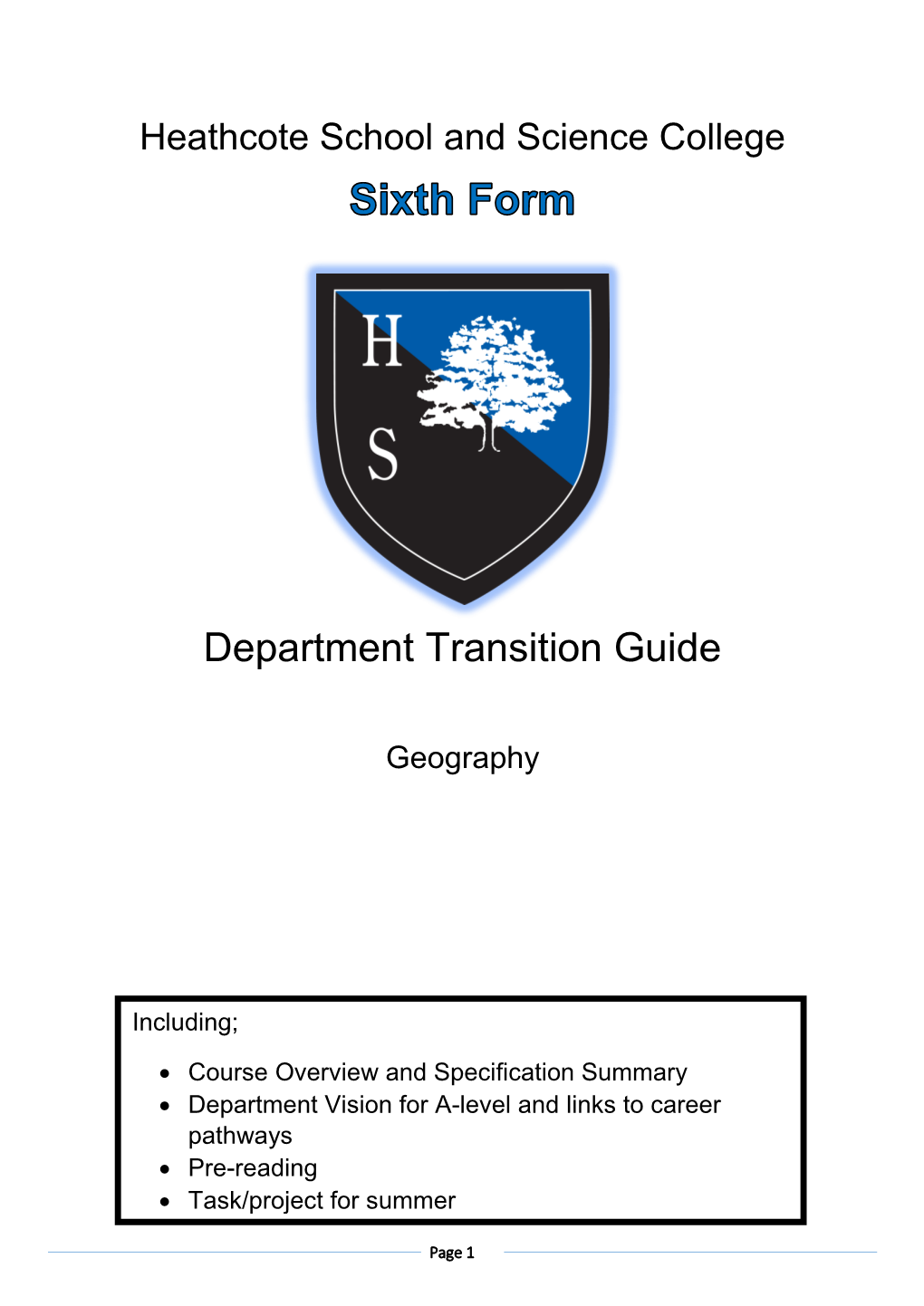 Department Transition Guide