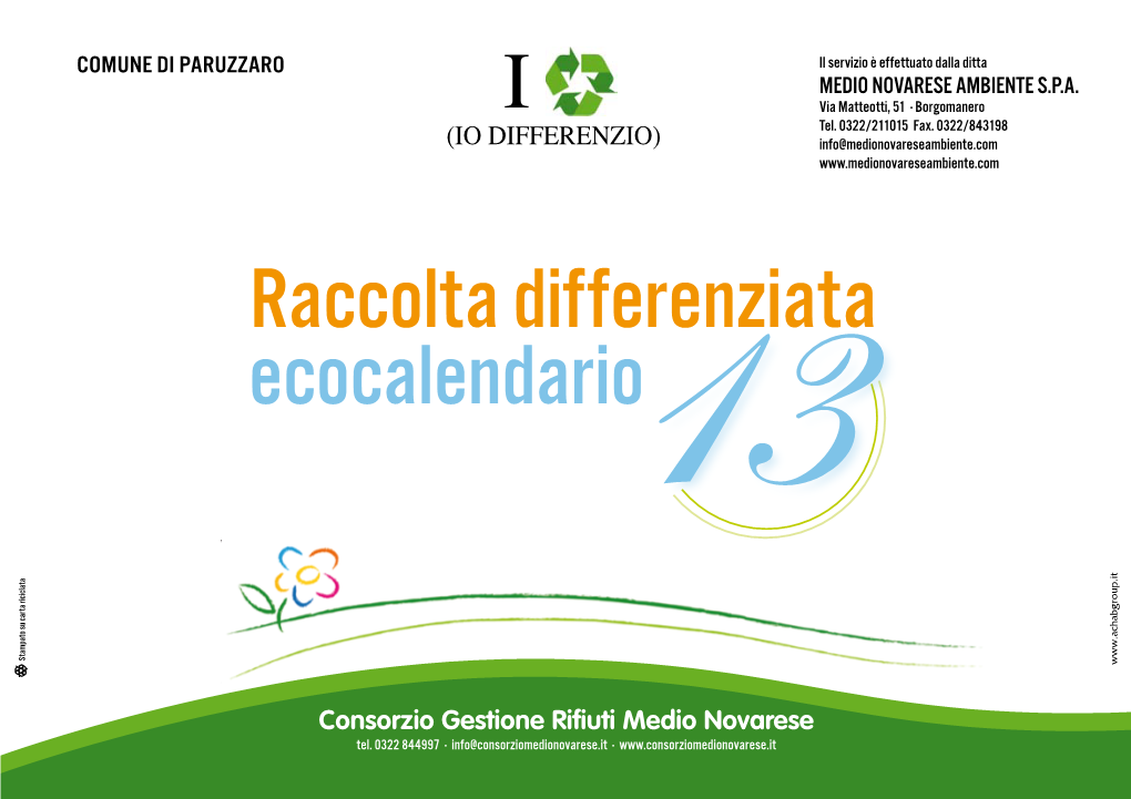 Ecocalendario Raccolta Differenziata