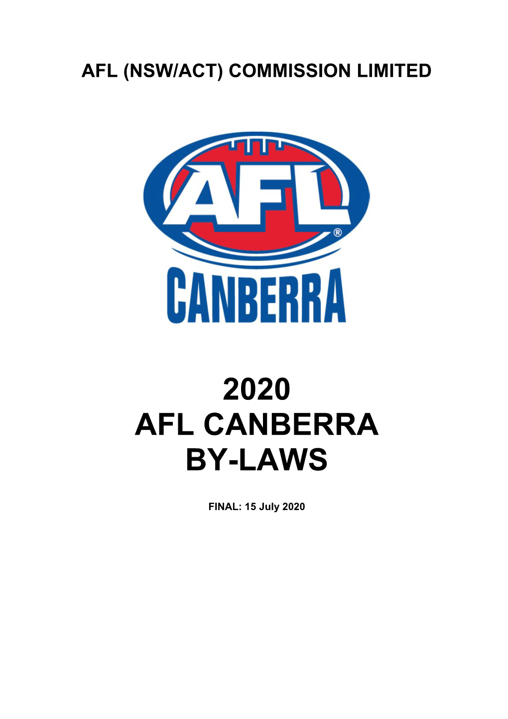 2020 Afl Canberra By-Laws