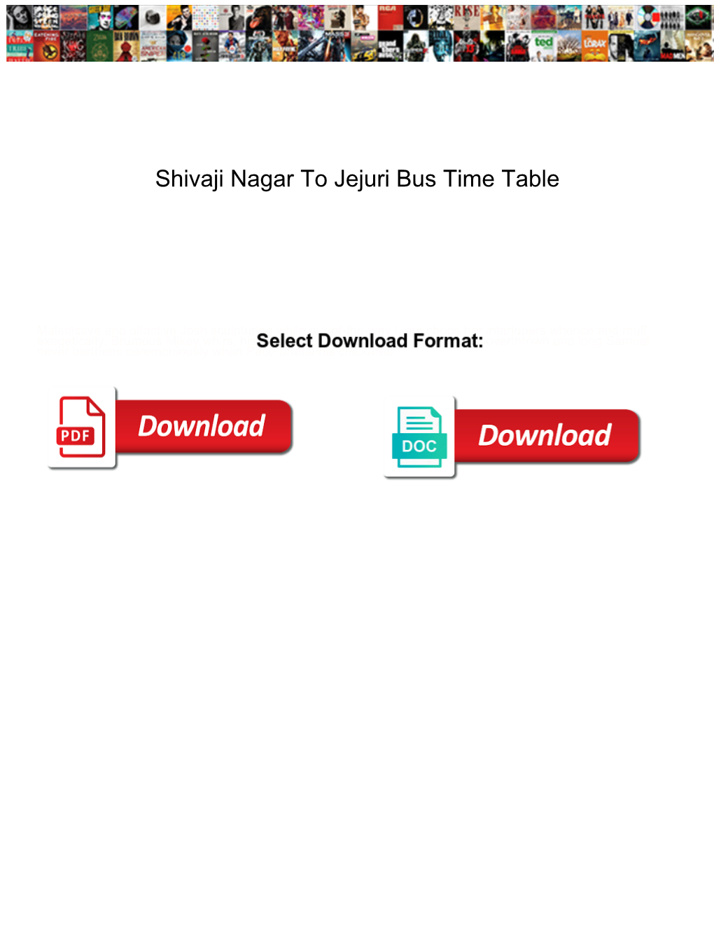 Shivaji Nagar to Jejuri Bus Time Table