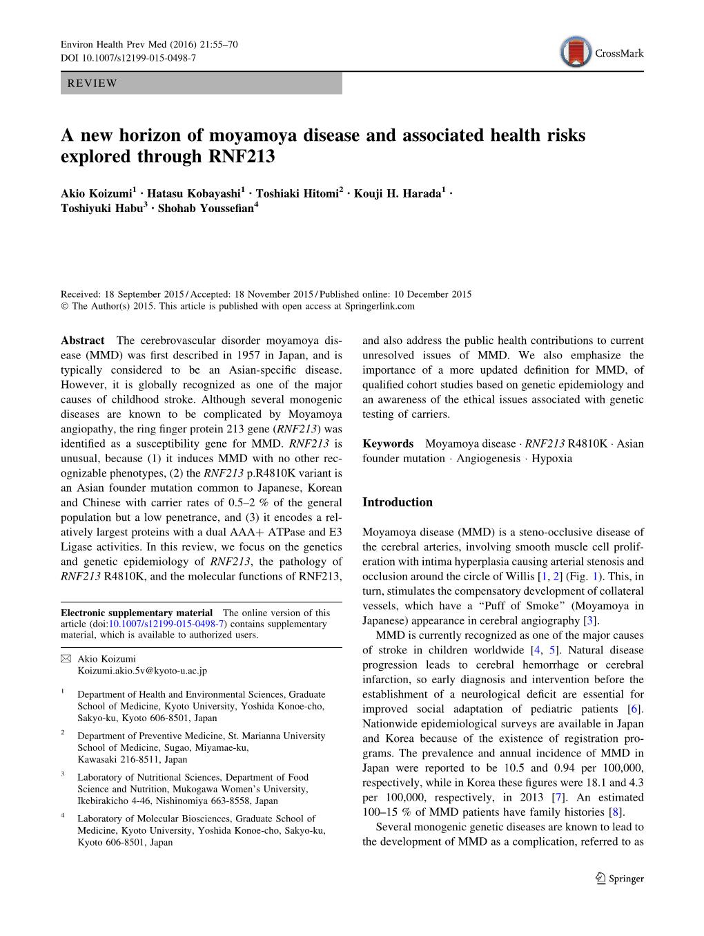 A New Horizon of Moyamoya Disease and Associated Health Risks Explored Through RNF213