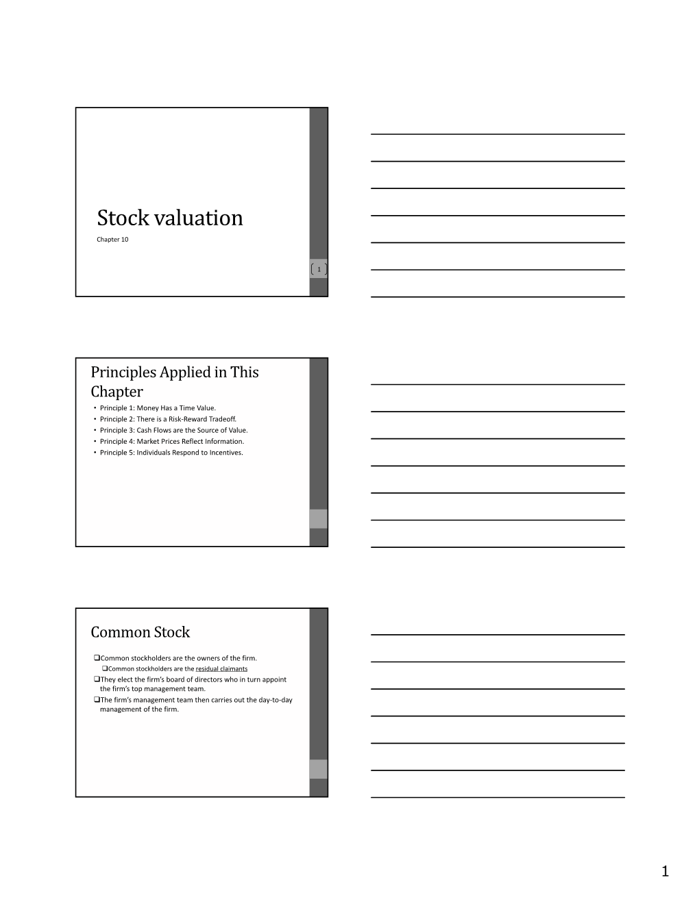 Stock Valuation Chapter 10