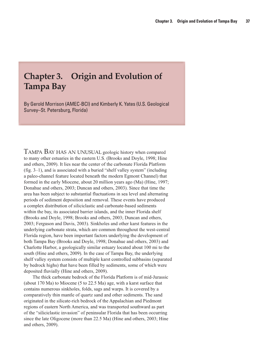 Chapter 3. Origin and Evolution of Tampa Bay 37