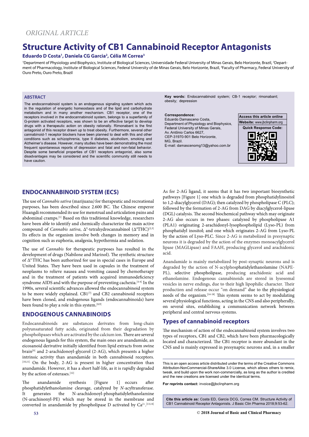 Structure Activity of CB1 Cannabinoid Receptor Antagonists