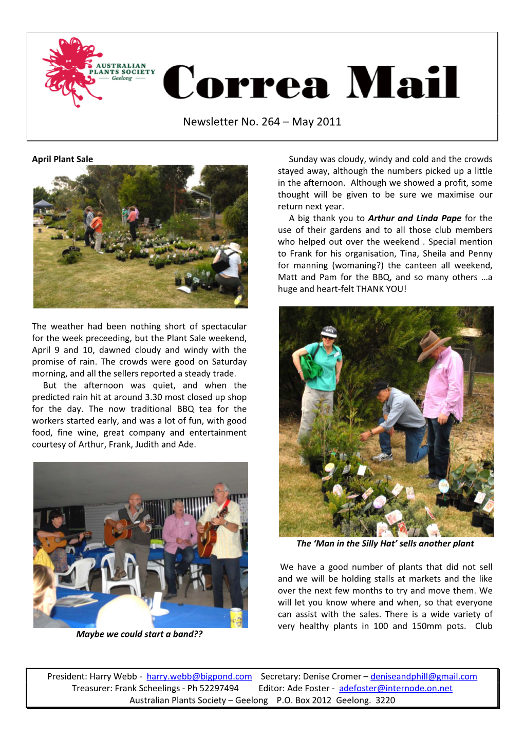 Newsletter No. 264 – May 2011