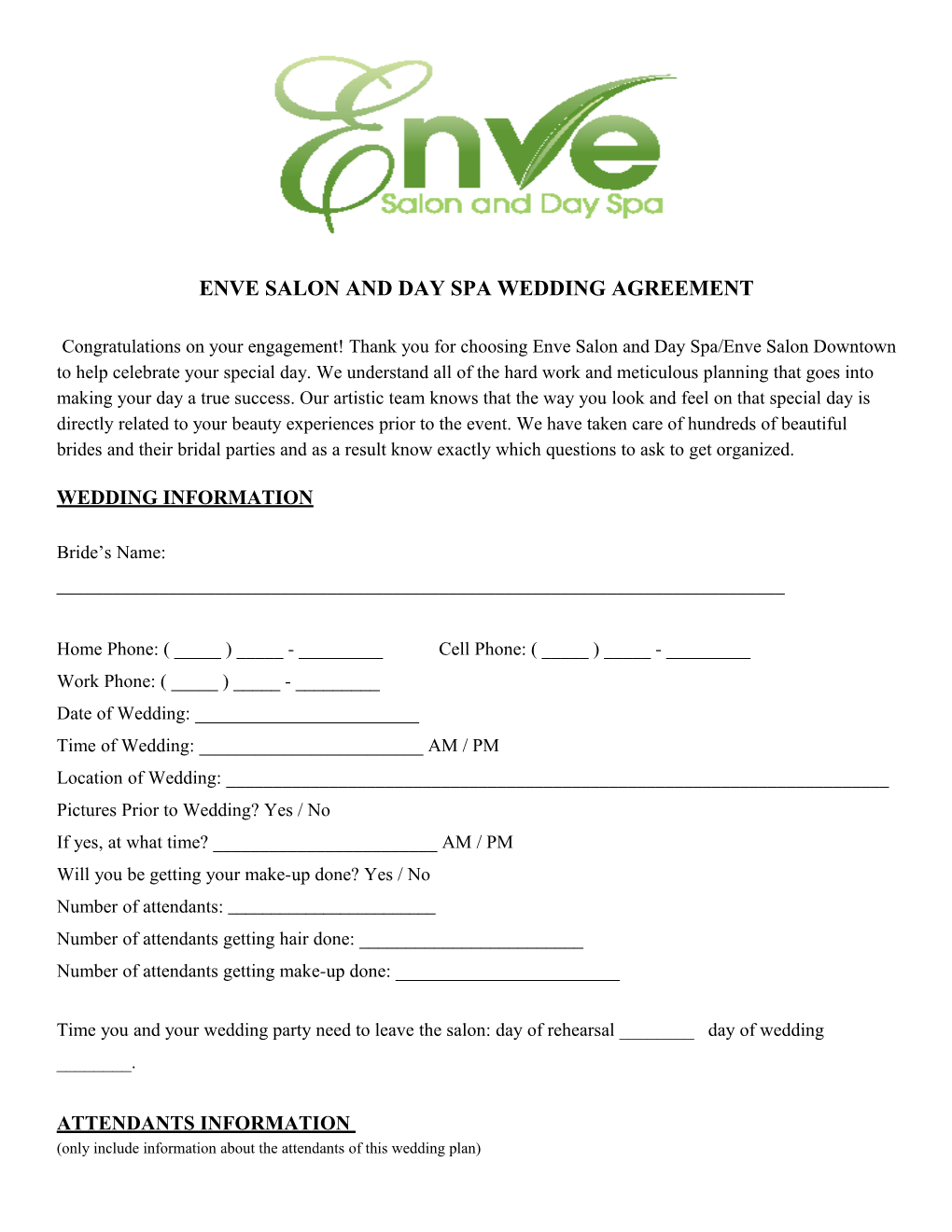 Studio 404 WEDDING AGREEMENT