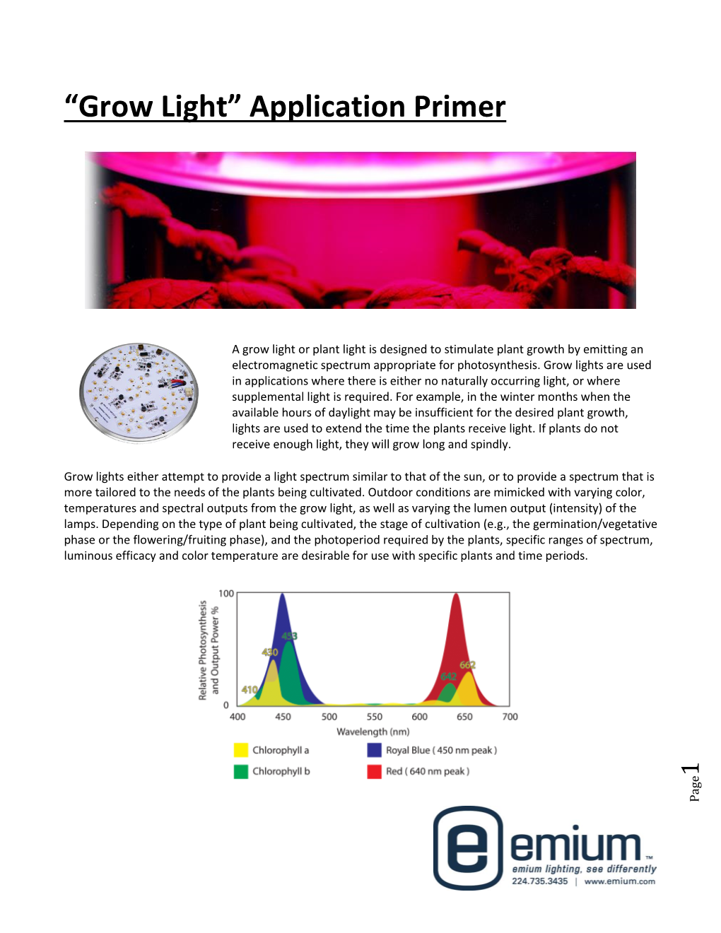 Grow Light” Application Primer