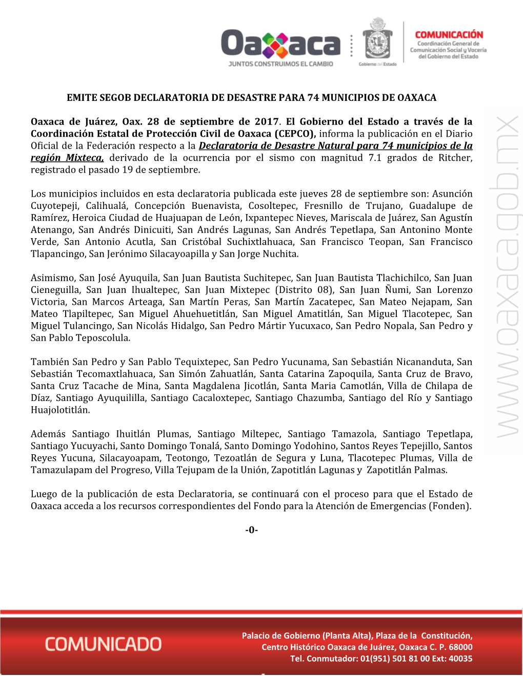 Emite Segob Declaratoria De Desastre Para 74 Municipios De Oaxaca