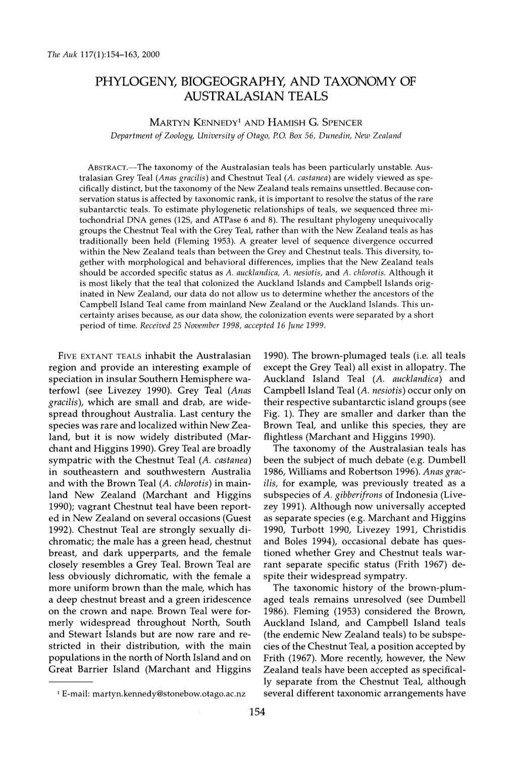 Phylogeny Biogeography, and Taxonomy of Australasian